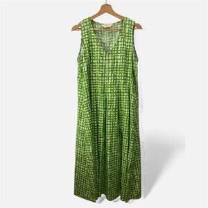 Gorman Organic Cotton Maxi Pocket Dress Gingham Sleeveless Whimsical Cottagecore
